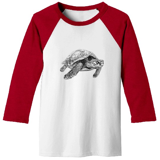 Serene Sea Turtle Baseball Tees