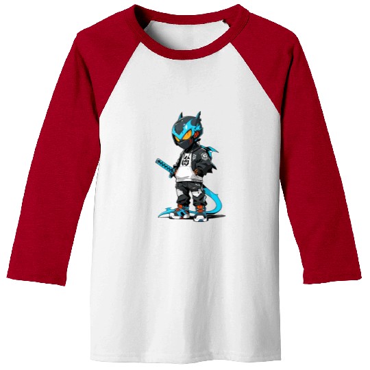 Chibi Dragon Ninja Character Baseball Tees