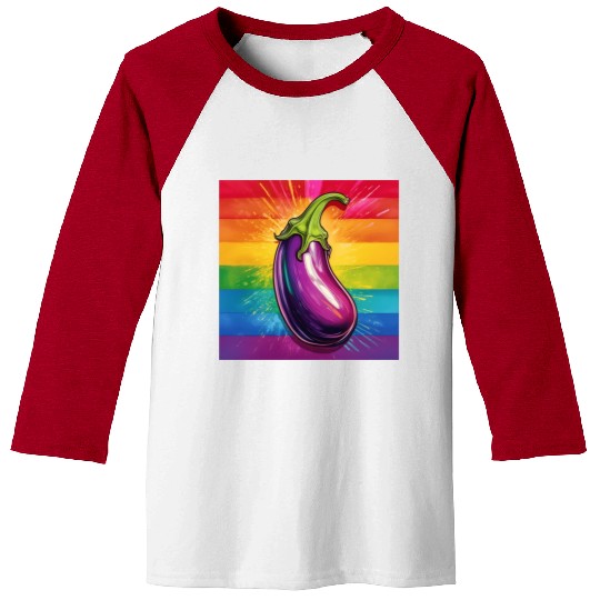 LGBTQ Eggplant Baseball Tees