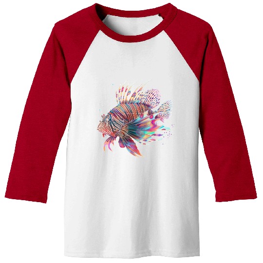 Neon Lion Fish Baseball Tees