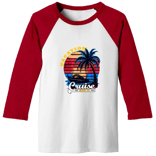 Summer Vacation Cruise Mode On Vintage Retro Baseball Tees
