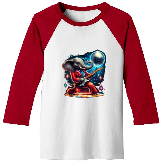 Disco Ball Guitar Elephant Baseball Tees