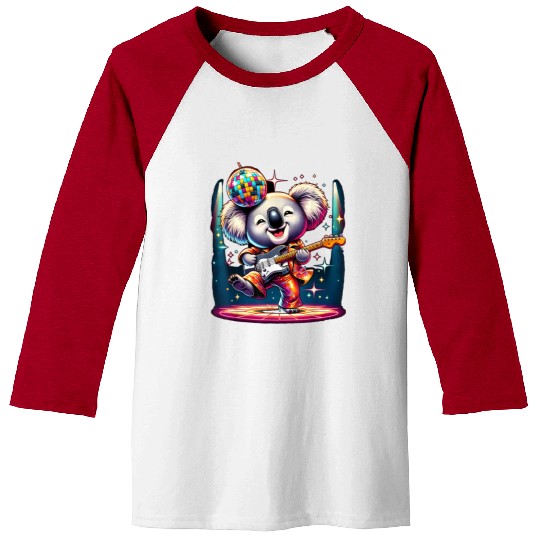 Disco Ball Guitar Koala Baseball Tees