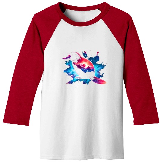 Cool Platypus Galaxy Space Art Baseball Tees