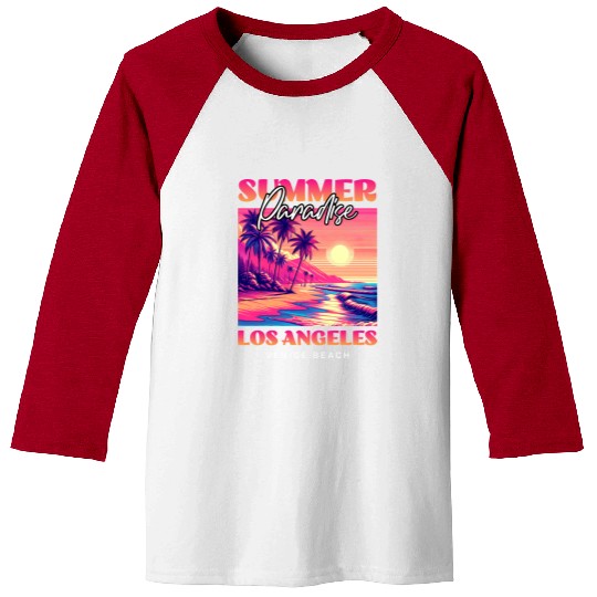Summer Paradise Los Angeles Venice Beach Baseball Tees