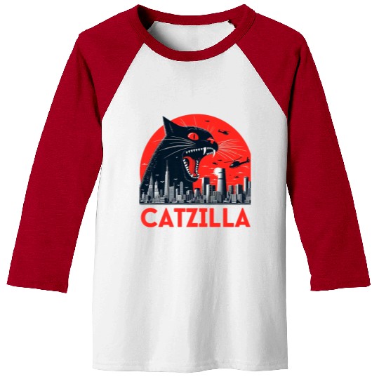 Catzilla Cat Japanese Premium Baseball Tees