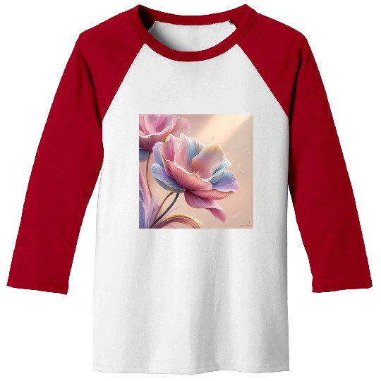 modern colorful flower Baseball Tees