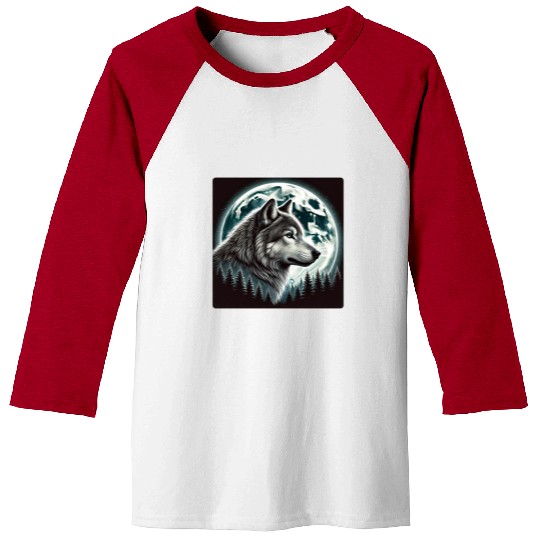 Nature Moon Alpha Cute Wolf Moon nature Baseball Tees