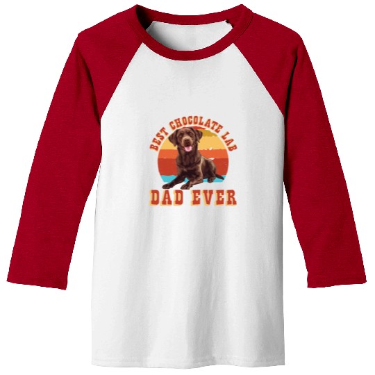 Brown Labrador BEST CHOCOLATE LAB DAD EVER Men Baseball Tees