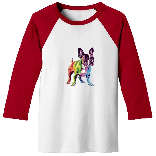 Colorful Boston Terrier Dog Pop Art Style Baseball Tees