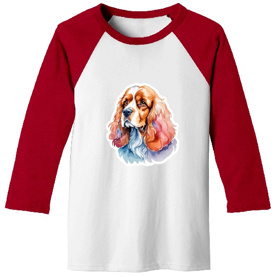 American Cocker Spaniel Watercolor Baseball Tees
