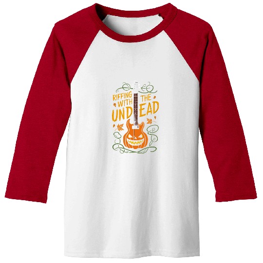 musical pumpkin autumn vibes spooky guitar autumn Baseball Tees