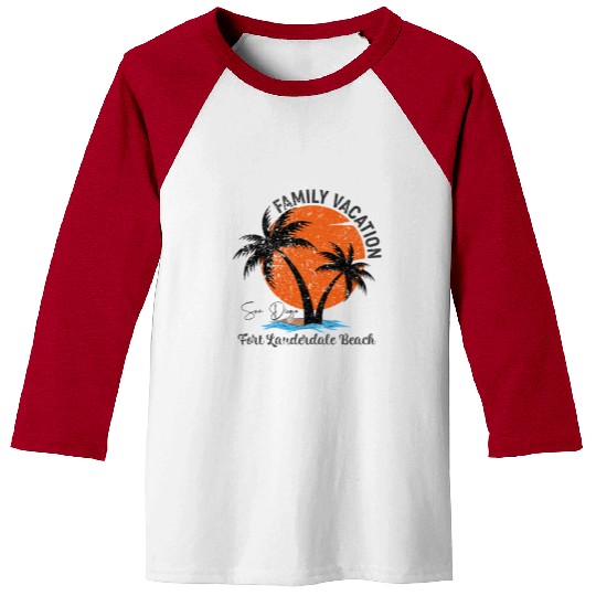 Family Vacation San Diego Fort Lauderdale Beach Baseball Tees