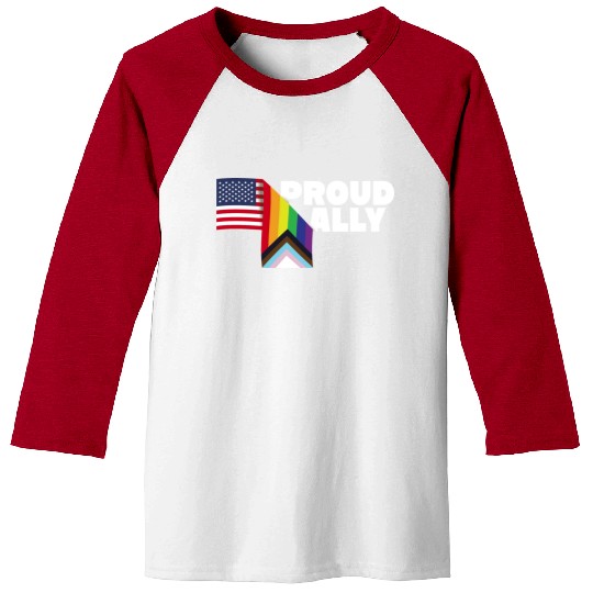 Proud Ally and Proud Patriot USA Flag LGBT Gay Baseball Tees