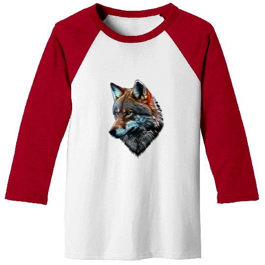 Wolf Portrait Animal Print Baseball Tees