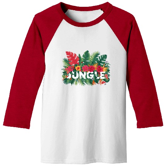 Vibrant Jungle Tropical Exotic Botanical Baseball Tees