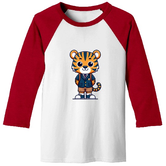 Cute Schoolboy Tiger Baseball Tees