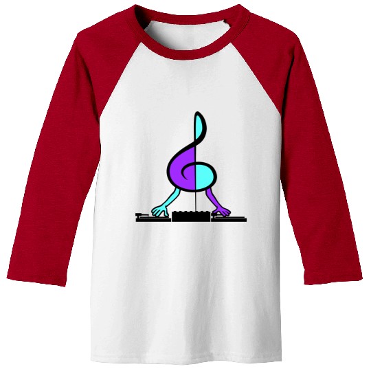 Music Clef Note Record Plate Vinyl DJ Party Treble Baseball Tees