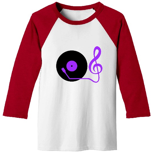 Music Clef Note Record Plate Vinyl DJ Party Treble Baseball Tees