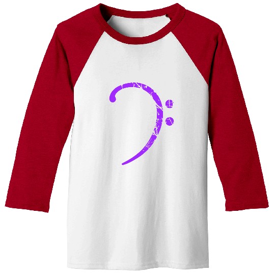 Music Bass Clef Note Sound Vintage Retro Scratches Baseball Tees