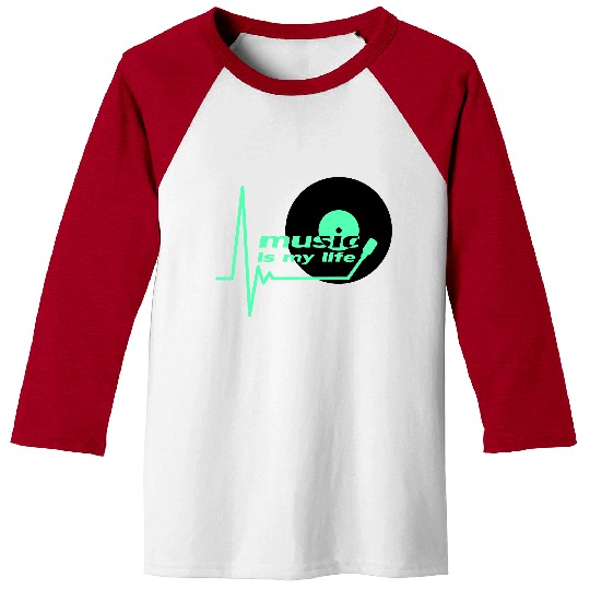 Music is my Party Life Vinyl Record Plate Pulse Baseball Tees