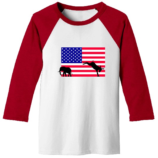 Donkey kicking out the elephant, US Election 2024 Baseball Tees