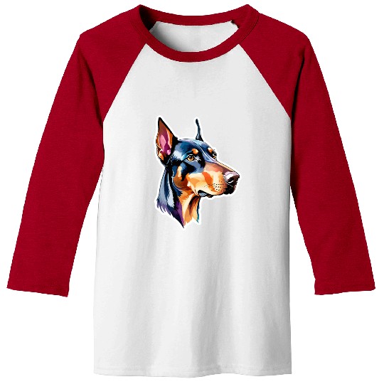 Dobermann Watercolor Baseball Tees