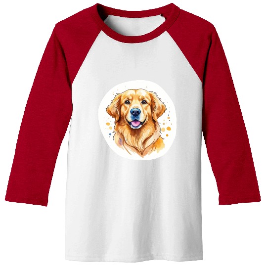 Golden Retriever Watercolor Baseball Tees