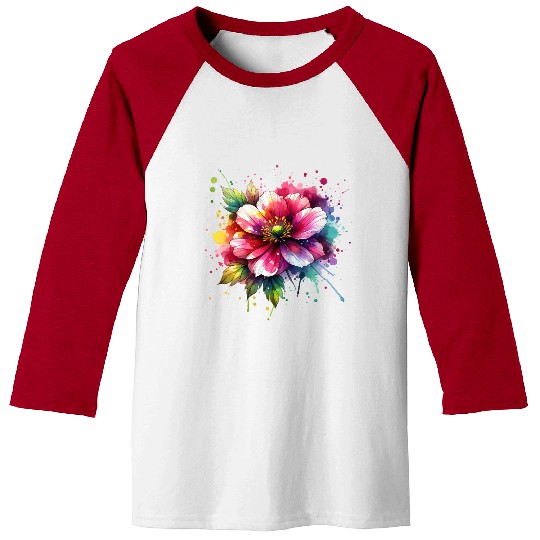 Colorful abstract flower blossom Baseball Tees