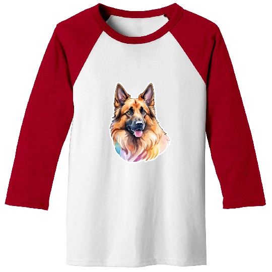 Belgian Shepherd Watercolor Baseball Tees