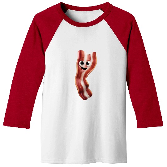 Happy Bacon Realistic Baseball Tees