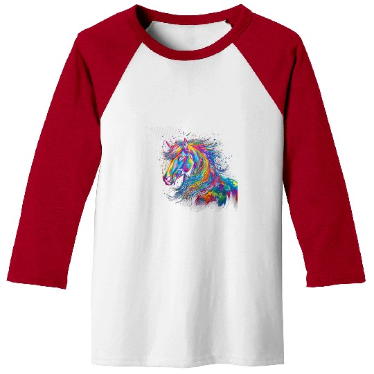 Color burst horse Baseball Tees