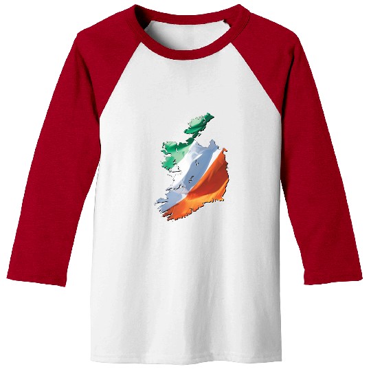 Ireland | Real Flag | Flag Map Baseball Tees