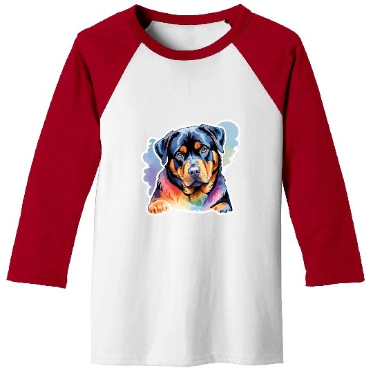 Rottweiler Watercolor Baseball Tees