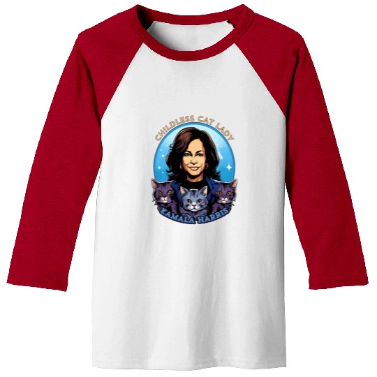 Childless Cat Lady Kamala Harris Baseball Tees