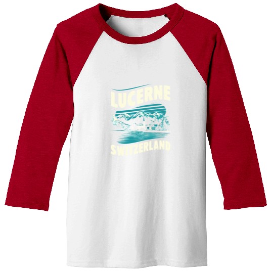 Lucerne Switzerland Souvenir Scenic Mountains Baseball Tees