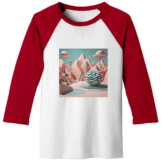 3D Surrealism Art Piece Baseball Tees
