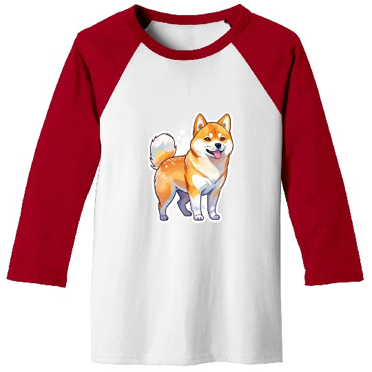 Shiba Inu Watercolor Baseball Tees