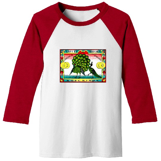 Japanese Safety Matches Matchbox Art Peacocks Baseball Tees