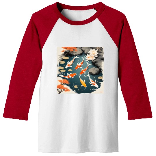 Koi Pond 2 Baseball Tees