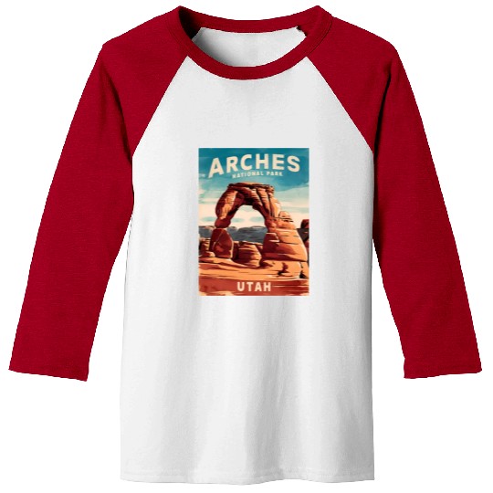 Vintage Travel Arches National Park Utah Landscape Baseball Tees