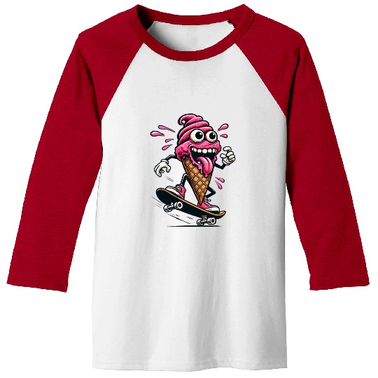 Crazy Skater Ice Cream Baseball Tees