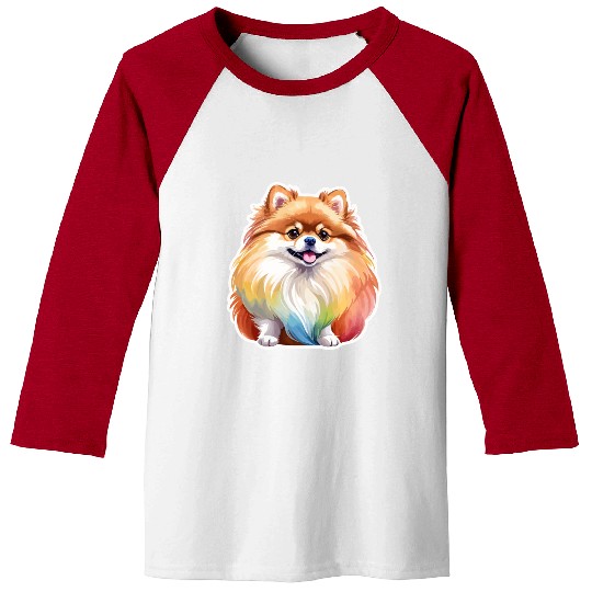 Pomeranian Watercolor Baseball Tees