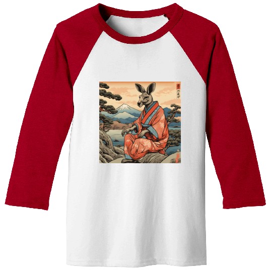 Retro Kangaroo Prank Design Baseball Tees