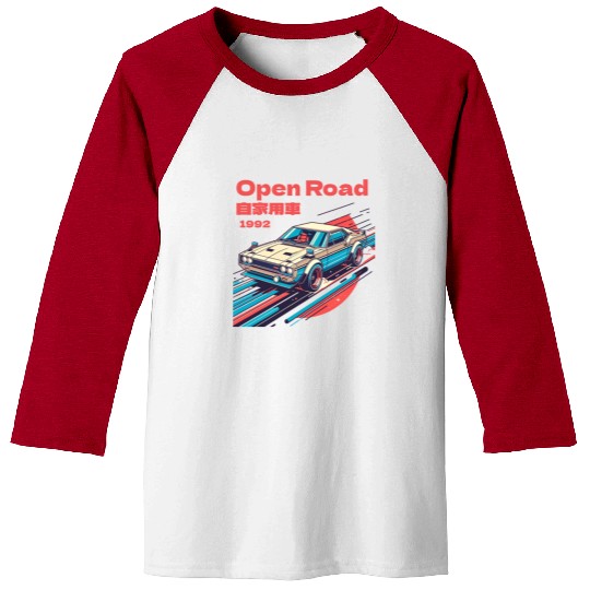 Retro Racing Car Japan Baseball Tees