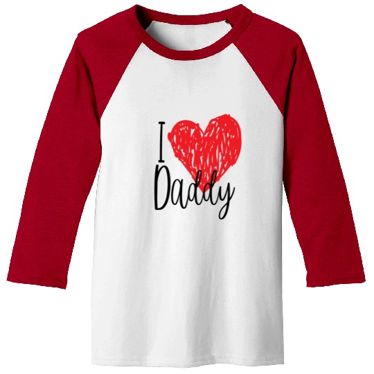 I love Daddy gift Baseball Tees