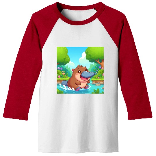 The hippo-platypus Baseball Tees