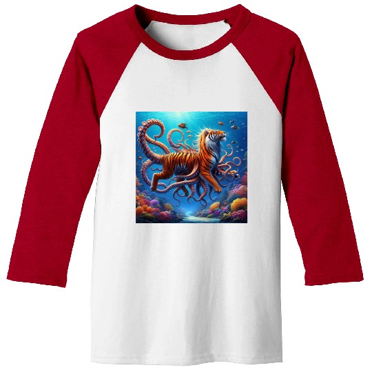 The octopus-tiger Baseball Tees