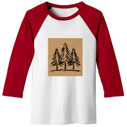 Skinny pine trees Pine forest gift for nature hike Baseball Tees