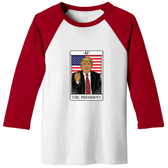 Trump 2024 The President Tarot Card 47 Premium Baseball Tees